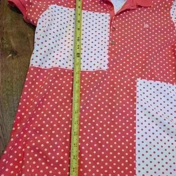 Ralph Lauren polka dot patchwork polo shirt - Picture 3 of 4